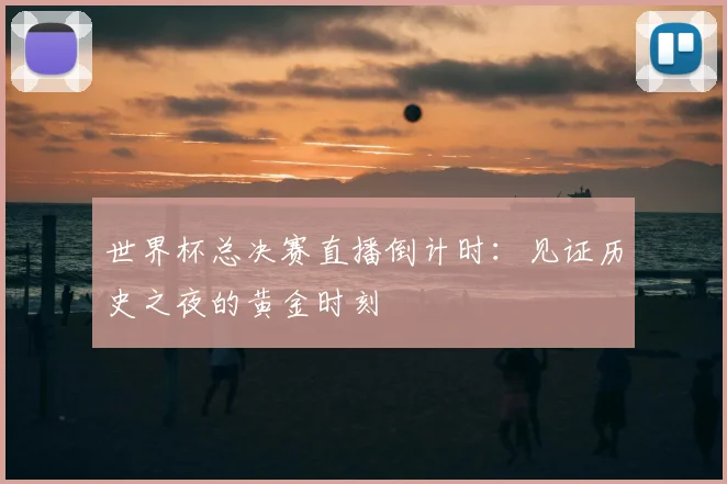 世界杯总决赛直播倒计时：见证历史之夜的黄金时刻